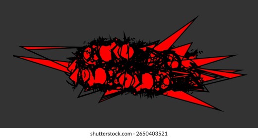 Gráfico vermelho intenso que representa um splat explosivo, ótimo para comunicação visual de alto impacto.