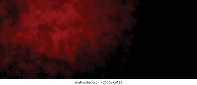 Intense Red Smoke Swirling in a Dark Black Background to Create a Mystical and Bold Statement
