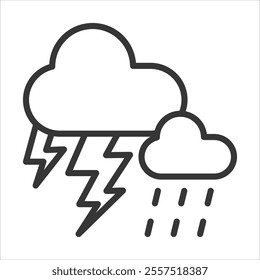 Intense Storms Outline Icon Vector Illustration