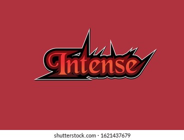 Intense text vector design template on dark red background