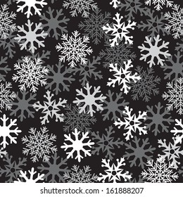 Intense white snow dark background pattern for texture on a winter theme