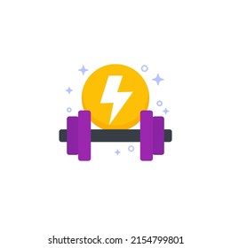 intense workout or training icon, flat vector