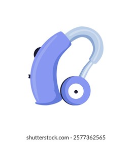 Intensity hearing aid icon cartoon vector. Medicine sound. Health care ear. Hearing Loss, Deafness. Deaf People with Hear Problem Visit Doctor Audiologist for Treatment. Ear Using Hearing Aid, Medical