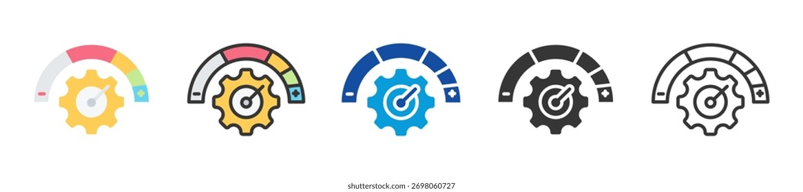 ícone de intensidade definir coleção de vários estilos