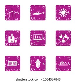 Intensity icons set. Grunge set of 9 intensity vector icons for web isolated on white background