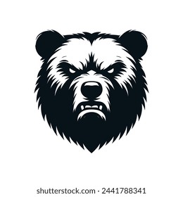 Intensity in Ink Angry Bear Silhouette Tattoo Logo Vector Illustration