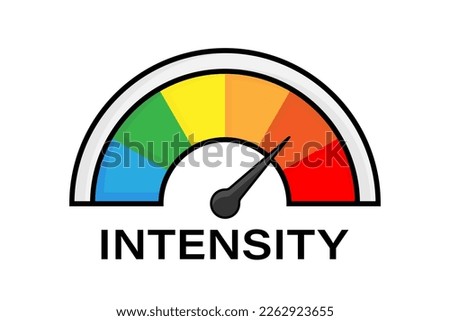 Intensity level or scale. High intensity. Business concept. Measuring the intensity. Vector