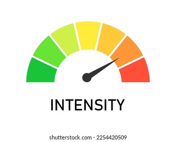 Intensity meter. Intensity level concept for your project. Isolated vector object illustration.