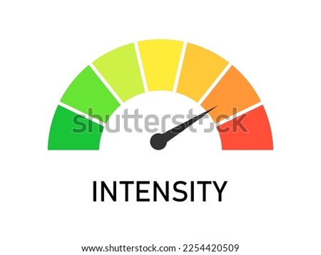 Intensity meter. Intensity level concept for your project. Isolated vector object illustration.