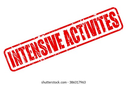INTENSIVE ACTIVITES RED STAMP TEXT ON WHITE