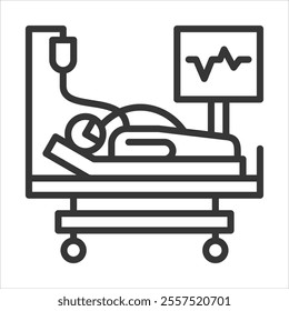 Intensive Care Outline Icon Vector Illustration