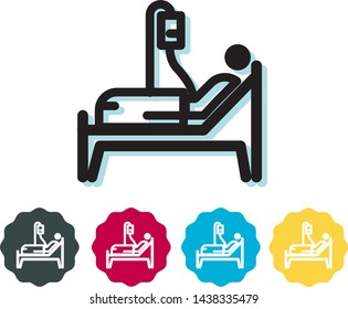 Intensive Care Unit Bed Icon as EPS 10 File