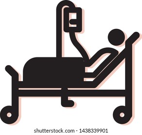 Intensive Care Unit Bed Icon as EPS 10 File
