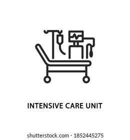 Intensive Care Unit Flat Line Icon. Vector Illustration Emergency Department. Icu Symbol.