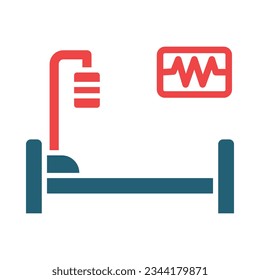 Intensive Care Unit Glyph Two Color Icon For Personal And Commercial Use.
