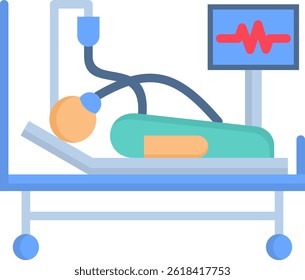 Intensive Care Unit Icon Flat Vector Illustration