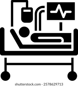 Intensive Care Unit Icon Glyph Vector Illustration