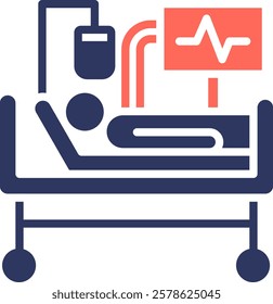 Intensive Care Unit Icon Mixed Vector Illustration