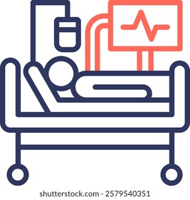 Intensive Care Unit Icon Outline Vector Illustration