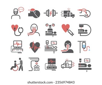 Intensive Care Unit. ICU line icons. Hospital department. Health center. Vector sign for web graphics.