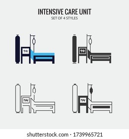 Intensive Care Unit ICU Vector Icon Hospital Bed