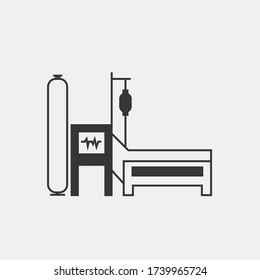 Intensive Care Unit ICU Vector Icon Hospital Bed