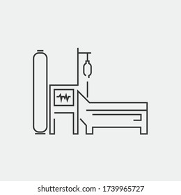 Intensive Care Unit ICU Vector Icon Hospital Bed