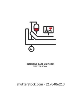 Intensive Care Unit (ICU) Vector Icon.