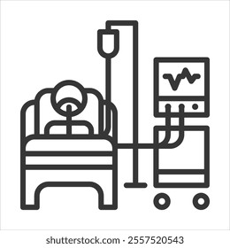 Intensive Care Unit Outline Icon Vector Illustration