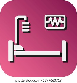 Intensive Care Unit Vector Glyph Gradient Background Icon For Personal And Commercial Use.
