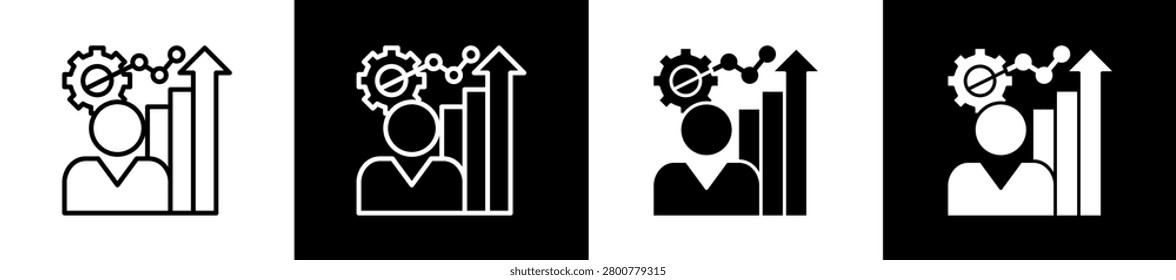 Intensive Icon In Outline And Glyph Styles With Black And White Variations