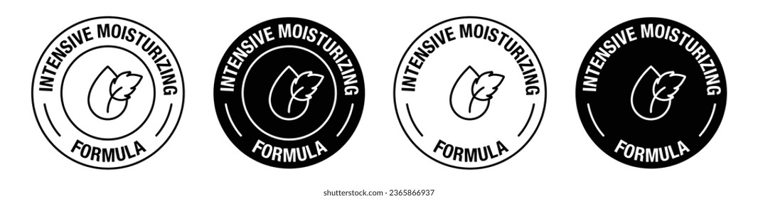 Intensive moisturizing formula vector symbol set