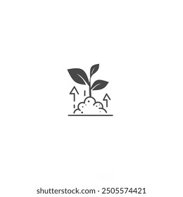 Intensive plant growth vector.isolated on white background. growing seedlings, horticulture, agricultural concept icon