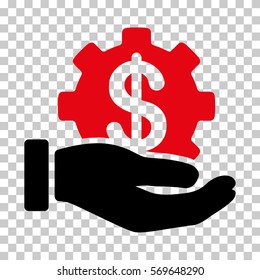 Intensive Red And Black Development Service interface toolbar icon. Vector pictogram style is a flat bicolor symbol on chess transparent background.