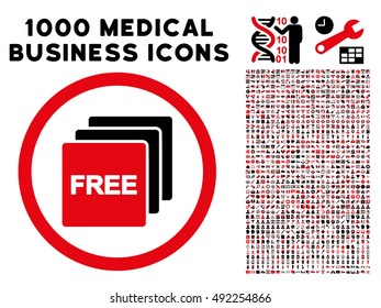 Intensive Red And Black Free vector bicolor rounded icon. Image style is a flat icon symbol inside a circle, white background. Bonus clip art has 1000 medical business elements.