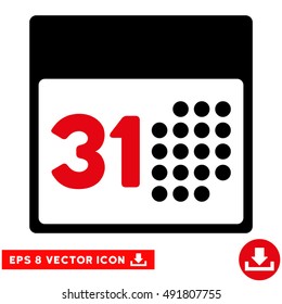 Intensive Red And Black Last Month Day EPS vector pictogram. Illustration style is flat iconic bicolor symbol on a white background.