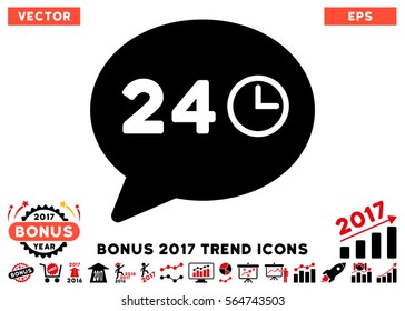 Intensive Red And Black Message Hours pictogram with bonus 2017 year trend pictures. Vector illustration style is flat iconic bicolor symbols, white background.