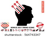 Intensive Red And Black Neuro Interface icon with bonus 2017 year trend design elements. Vector illustration style is flat iconic bicolor symbols, white background.