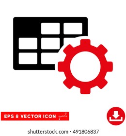 Intensive Red And Black Schedule Settings EPS vector pictogram. Illustration style is flat iconic bicolor symbol on a white background.