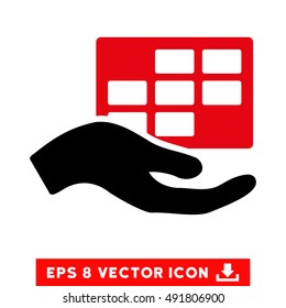 Intensive Red And Black Service Schedule EPS vector pictograph. Illustration style is flat iconic bicolor symbol on a white background.