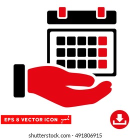 Intensive Red And Black Service Timetable EPS vector pictograph. Illustration style is flat iconic bicolor symbol on a white background.
