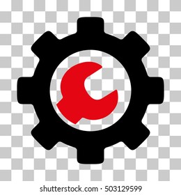 Intensive Red And Black Service Tools interface toolbar pictogram. Vector pictogram style is a flat bicolor symbol on chess transparent background.