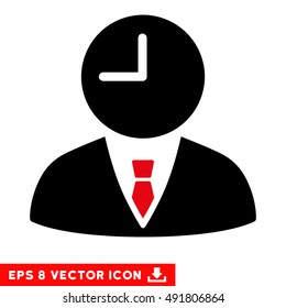 Intensive Red And Black Time Manager EPS vector icon. Illustration style is flat iconic bicolor symbol on a white background.