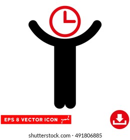 Intensive Red And Black Time Manager EPS vector pictogram. Illustration style is flat iconic bicolor symbol on a white background.