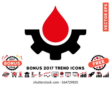 Intensive Red And Black Water Service pictograph with bonus 2017 trend clip art. Vector illustration style is flat iconic bicolor symbols, white background.