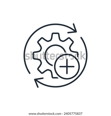 Intensive use. Frequent application. Effective equipment, technology. Vector linear icon illustration isolated on white background.