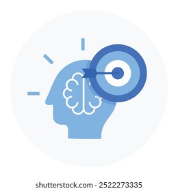 Ícone de Clarificação de Intenção. Representando o AI Intent Understanding (Compreensão intencional da IA). Esclarecimento de entrada do usuário. Análise Contextual. Compreensão do sistema. Ícone Vetor Editable.