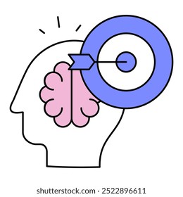 Intent Clarification Icon. Representing AI Intent Understanding. User Input Clarification. Contextual Analysis. System Understanding. Vector Editable icon.