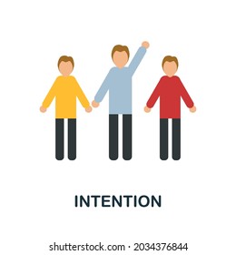 Intention flat icon. Colored sign from productivity collection. Creative Intention icon illustration for web design, infographics and more