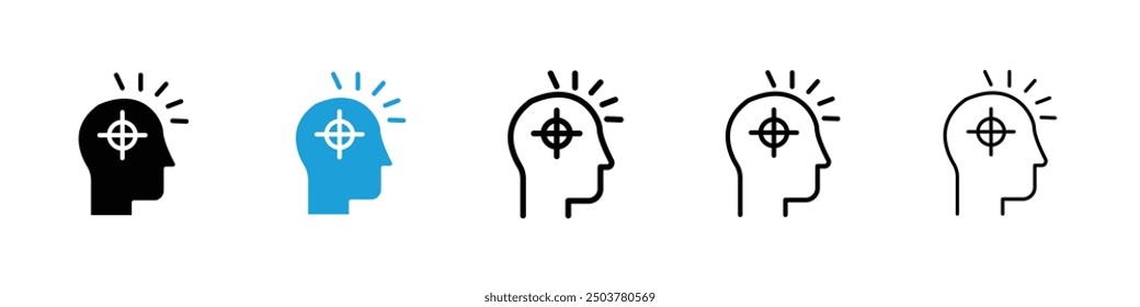 Intention icon in black and blue colors